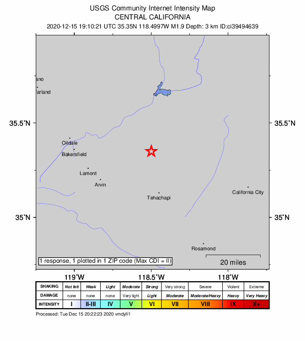 Did You Feel It? map: shaking reported by the public