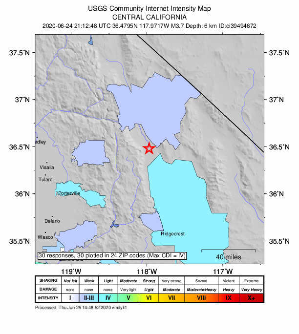 Did You Feel It? map: shaking reported by the public
