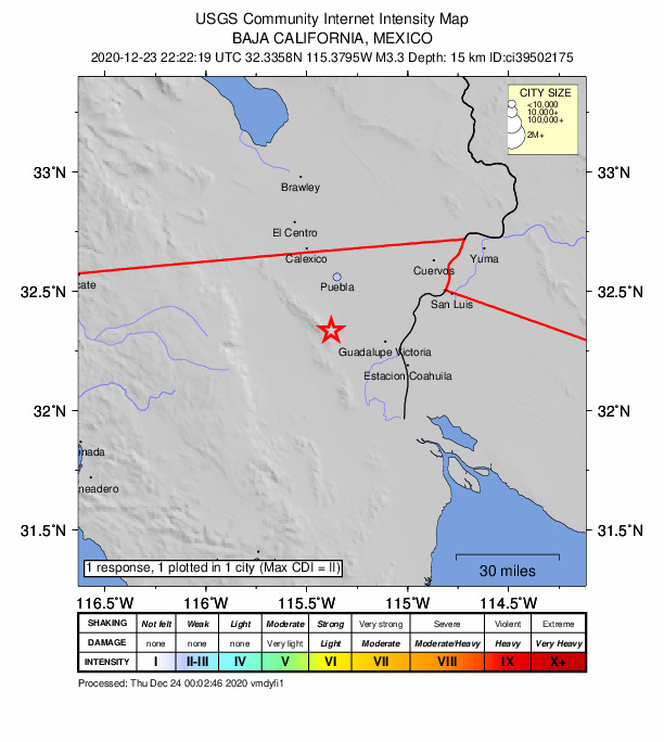Did You Feel It? map: shaking reported by the public