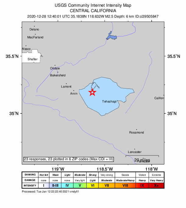 Did You Feel It? map: shaking reported by the public