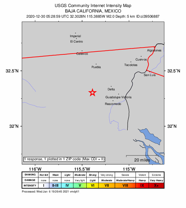 Did You Feel It? map: shaking reported by the public