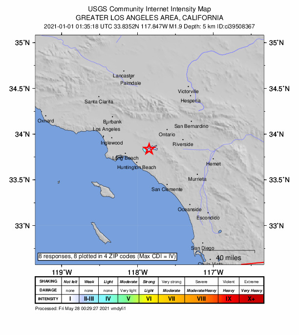 Did You Feel It? map: shaking reported by the public