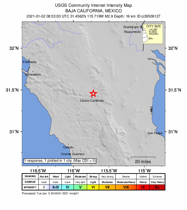 Did You Feel It? map: shaking reported by the public