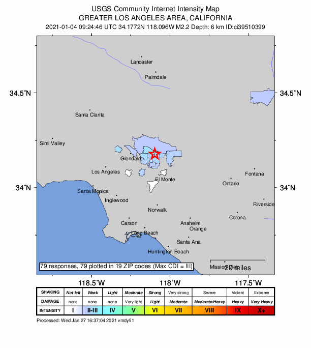 Did You Feel It? map: shaking reported by the public