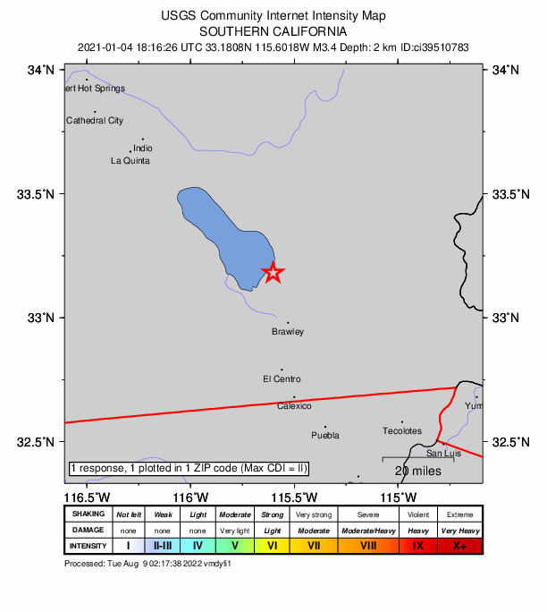 Did You Feel It? map: shaking reported by the public