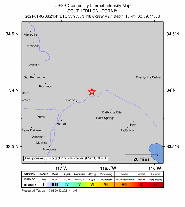 Did You Feel It? map: shaking reported by the public