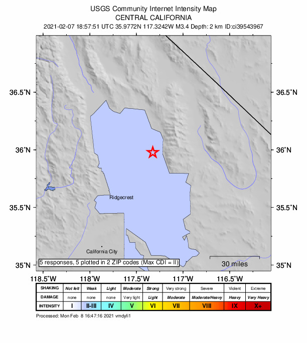 Did You Feel It? map: shaking reported by the public
