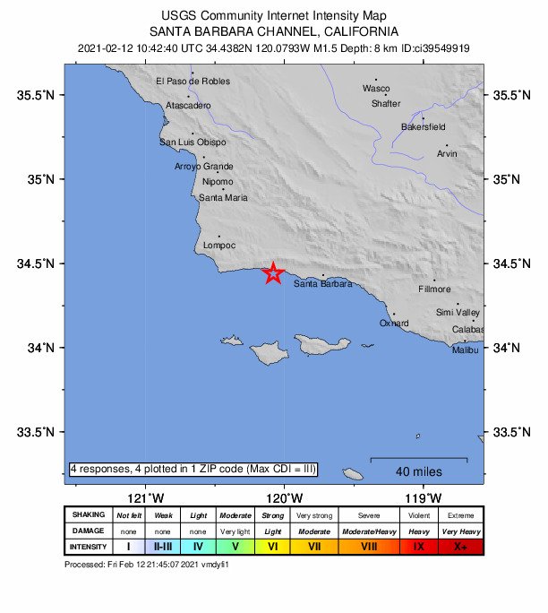 Did You Feel It? map: shaking reported by the public
