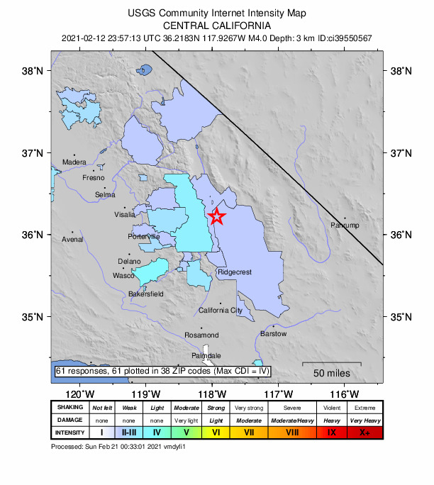 Did You Feel It? map: shaking reported by the public
