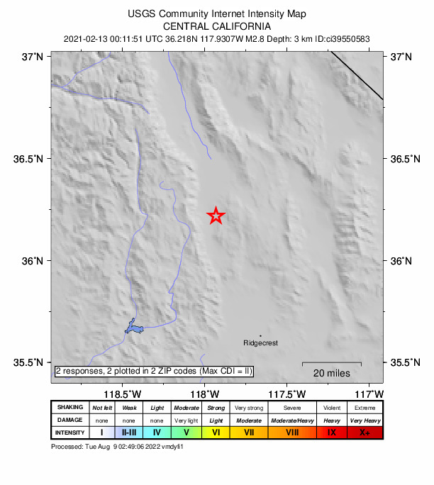 Did You Feel It? map: shaking reported by the public
