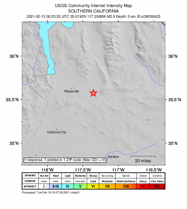 Did You Feel It? map: shaking reported by the public