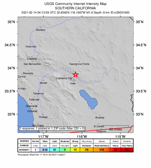 Did You Feel It? map: shaking reported by the public