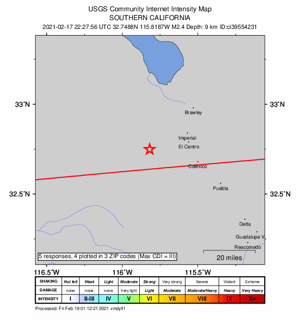 Did You Feel It? map: shaking reported by the public