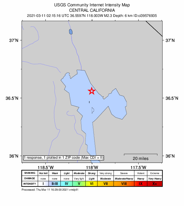 Did You Feel It? map: shaking reported by the public