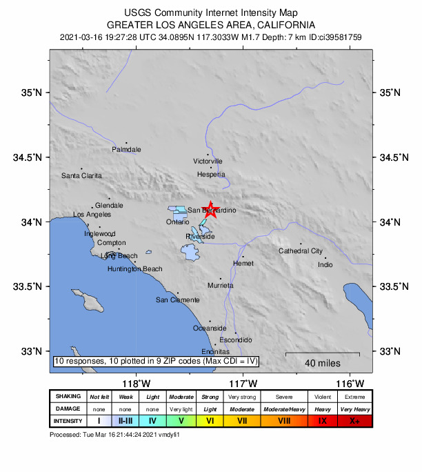 Did You Feel It? map: shaking reported by the public