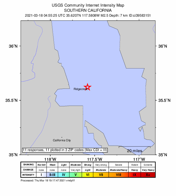 Did You Feel It? map: shaking reported by the public