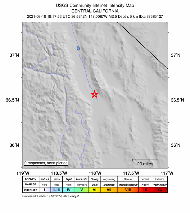 Did You Feel It? map: shaking reported by the public