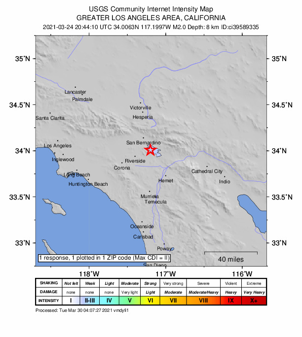 Did You Feel It? map: shaking reported by the public