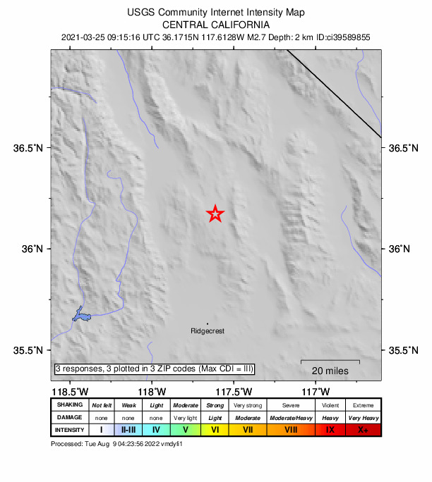 Did You Feel It? map: shaking reported by the public