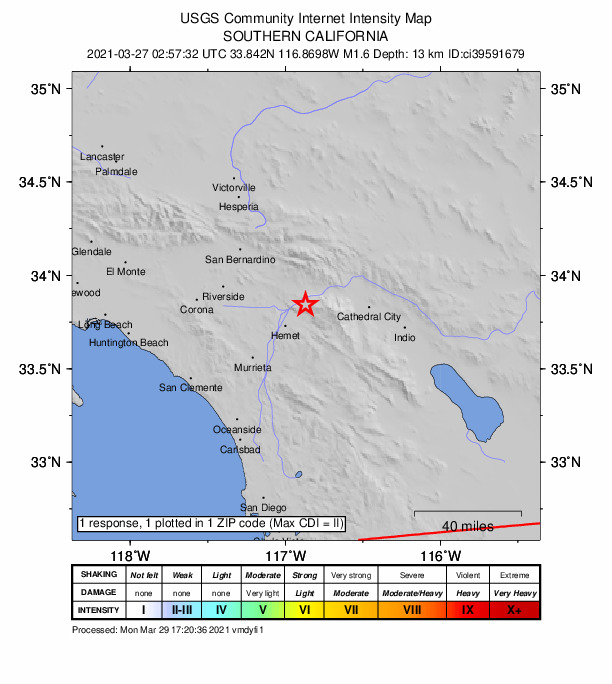 Did You Feel It? map: shaking reported by the public