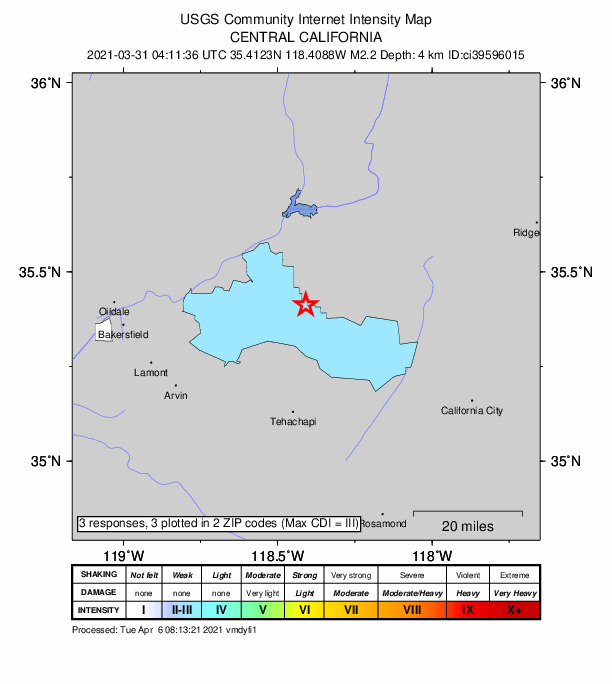 Did You Feel It? map: shaking reported by the public