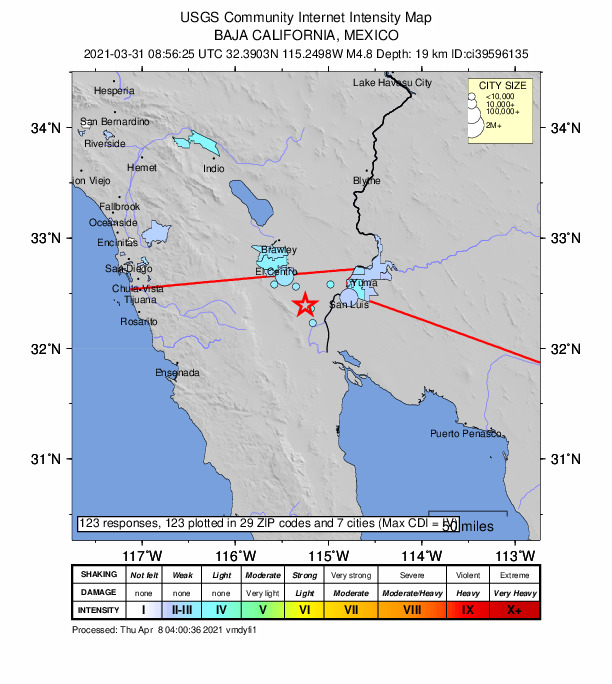 Did You Feel It? map: shaking reported by the public
