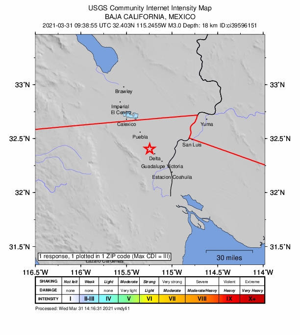 Did You Feel It? map: shaking reported by the public