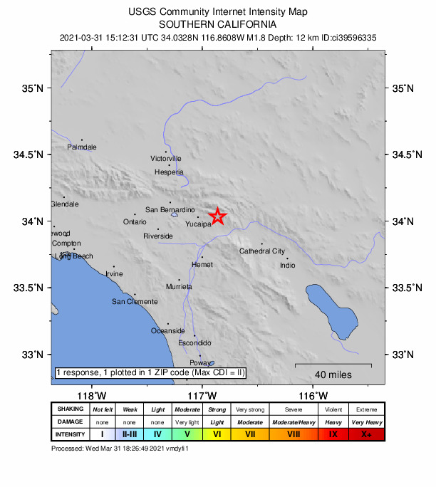 Did You Feel It? map: shaking reported by the public