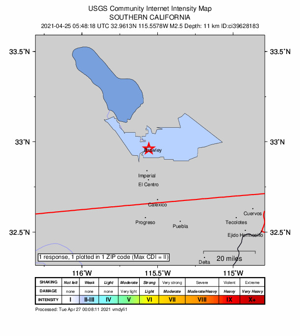 Did You Feel It? map: shaking reported by the public