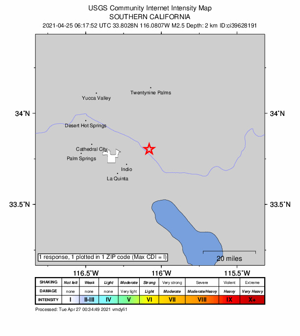 Did You Feel It? map: shaking reported by the public