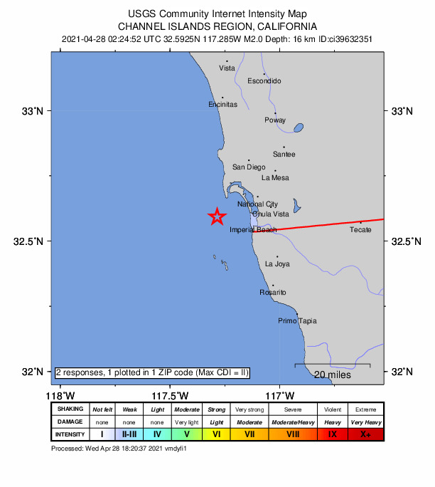 Did You Feel It? map: shaking reported by the public