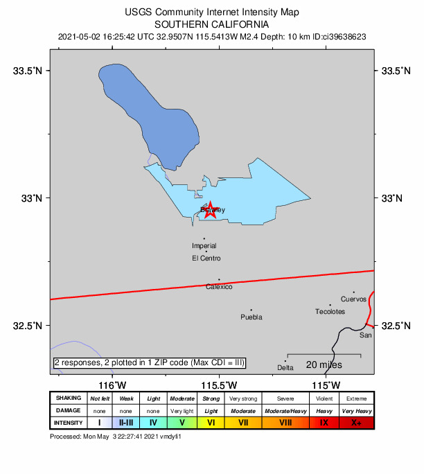 Did You Feel It? map: shaking reported by the public
