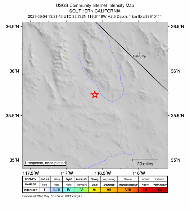 Did You Feel It? map: shaking reported by the public
