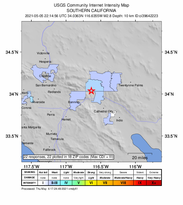 Did You Feel It? map: shaking reported by the public