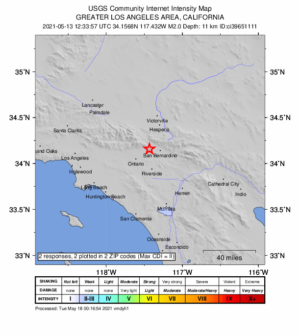 Did You Feel It? map: shaking reported by the public