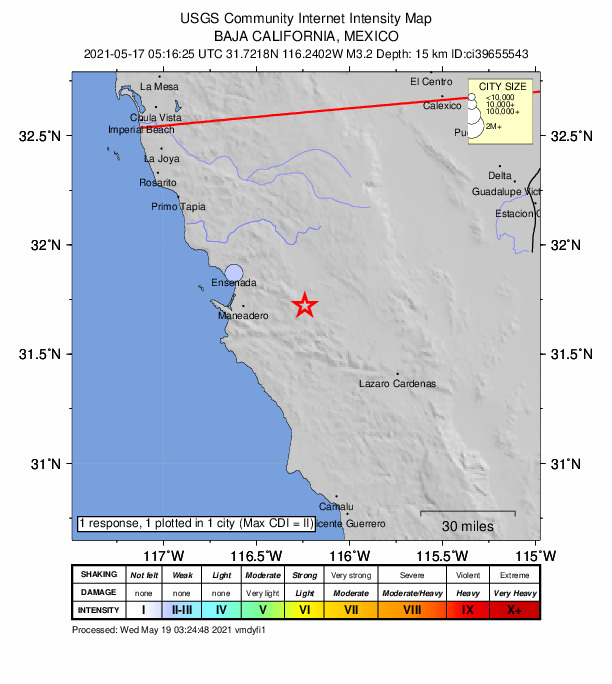 Did You Feel It? map: shaking reported by the public