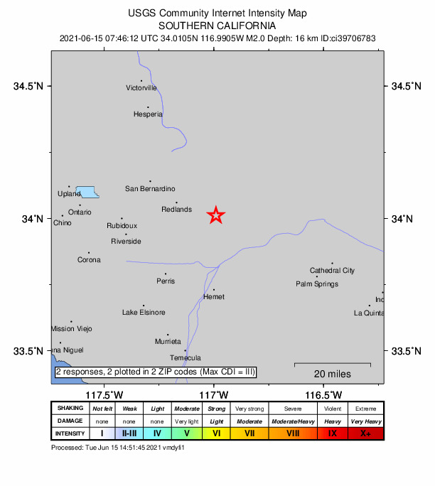 Did You Feel It? map: shaking reported by the public