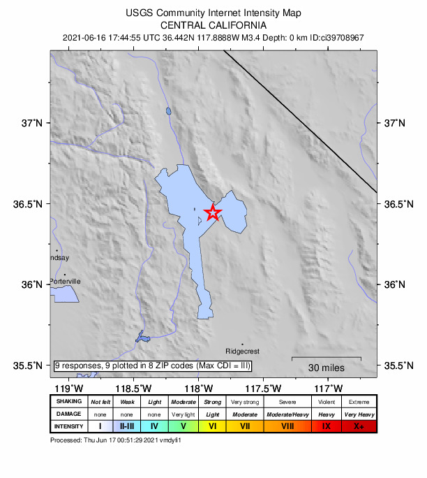 Did You Feel It? map: shaking reported by the public