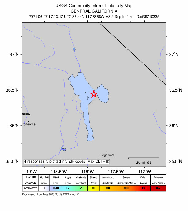 Did You Feel It? map: shaking reported by the public