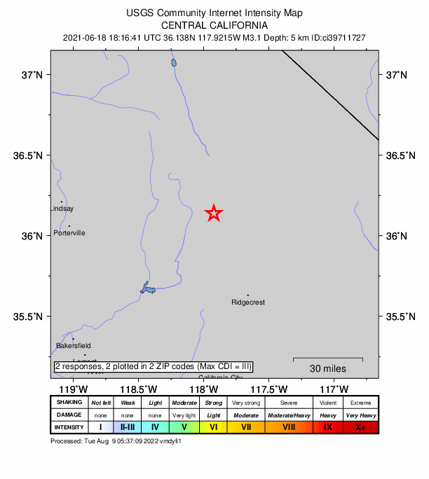 Did You Feel It? map: shaking reported by the public