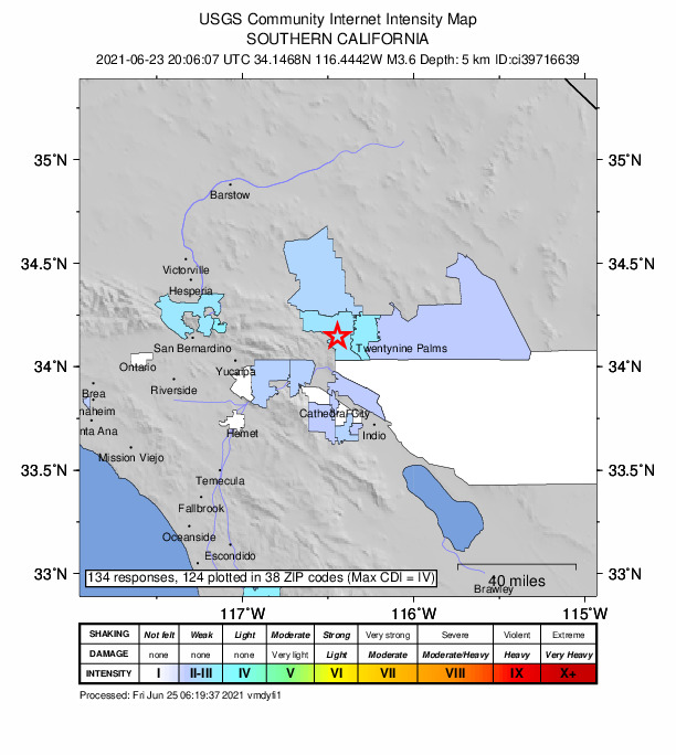 Did You Feel It? map: shaking reported by the public