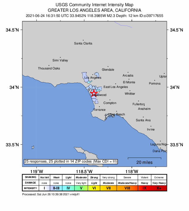 Did You Feel It? map: shaking reported by the public