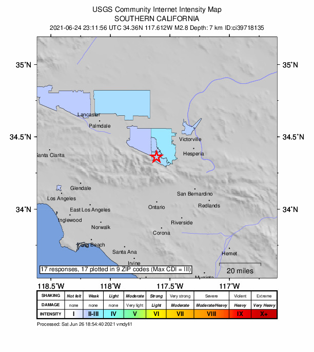 Did You Feel It? map: shaking reported by the public