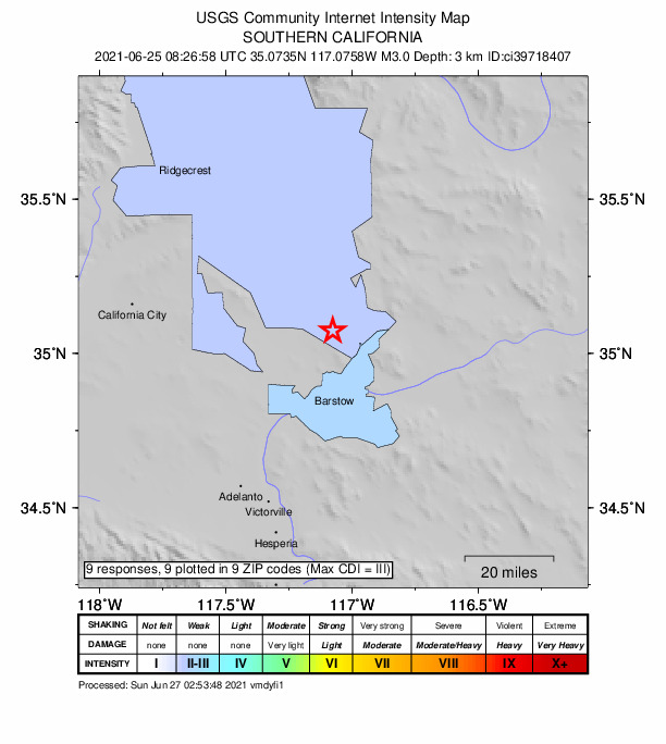 Did You Feel It? map: shaking reported by the public