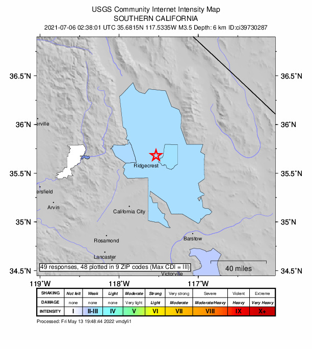 Did You Feel It? map: shaking reported by the public