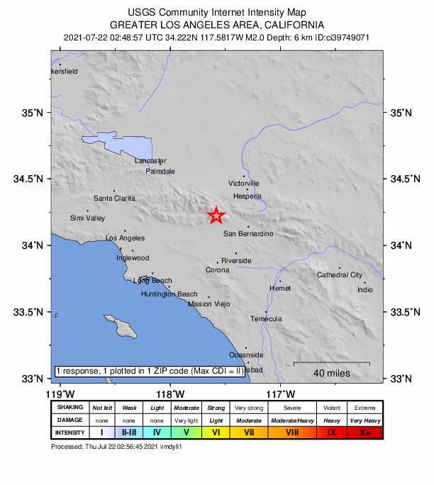 Did You Feel It? map: shaking reported by the public