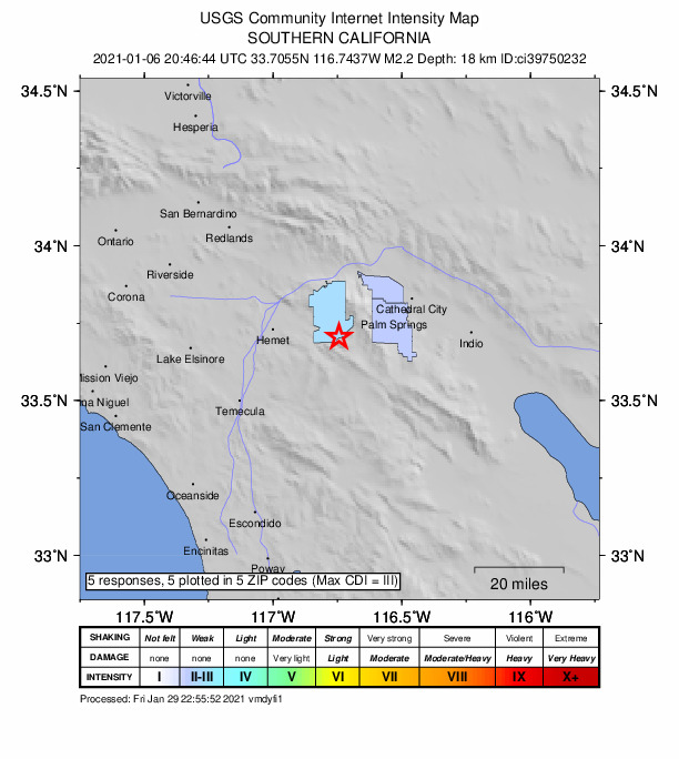 Did You Feel It? map: shaking reported by the public