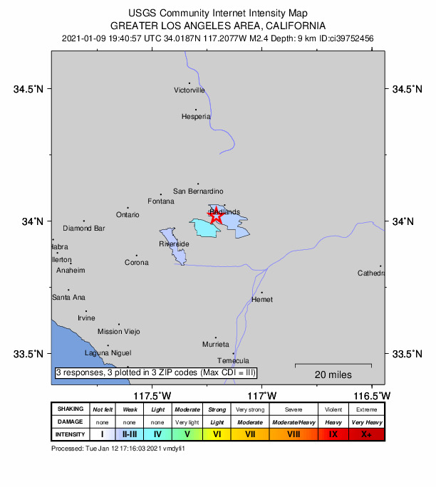 Did You Feel It? map: shaking reported by the public