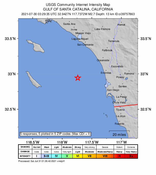 Did You Feel It? map: shaking reported by the public