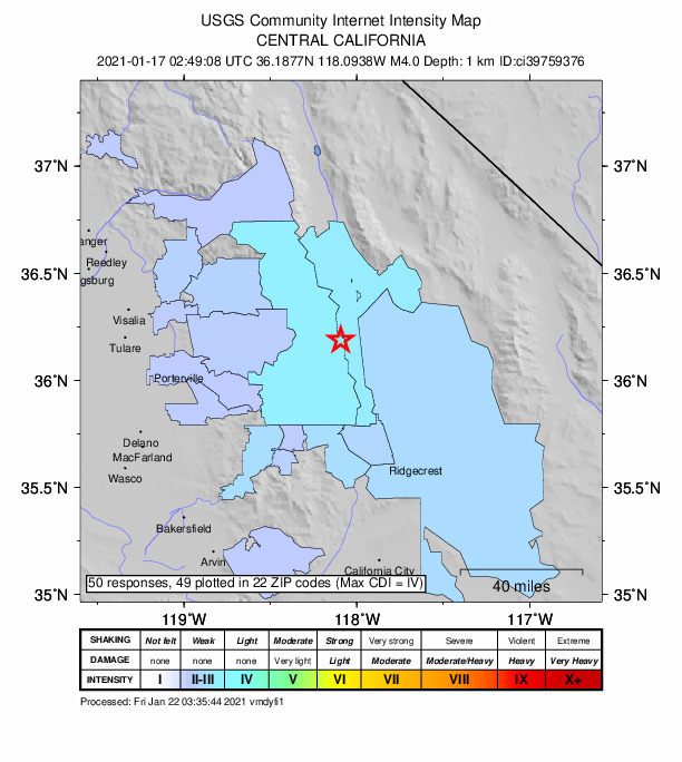 Did You Feel It? map: shaking reported by the public